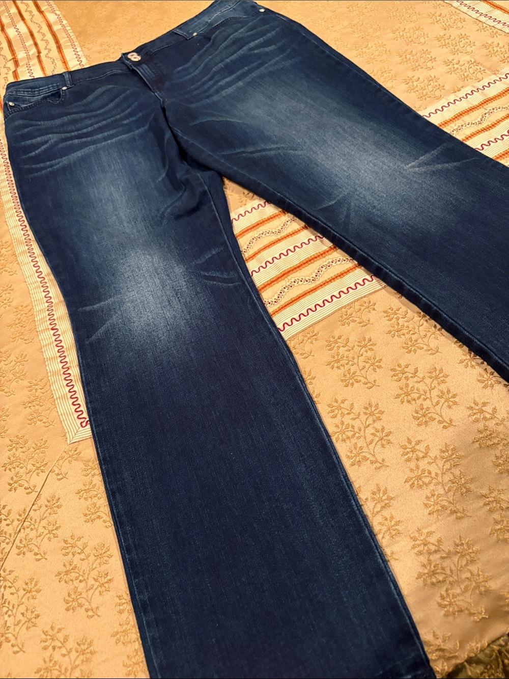 NWT INC Denim Dark Blue Straight-Leg Jeans, Short Length, Boyfriend Style, 12S